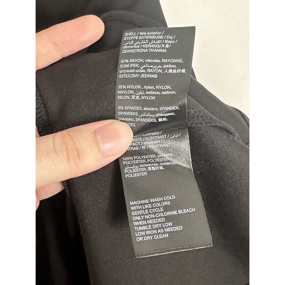 Bebe Black Short Sleeve Cut Out Stretch V Neck Ruffle Dress Size Small - Picture 6 of 7